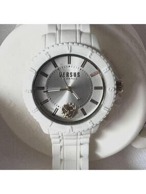 Versus by Versace Watch Tokyo R White VSPOY0218 Silicone Lion Head With Case